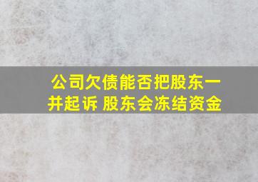 公司欠债能否把股东一并起诉 股东会冻结资金